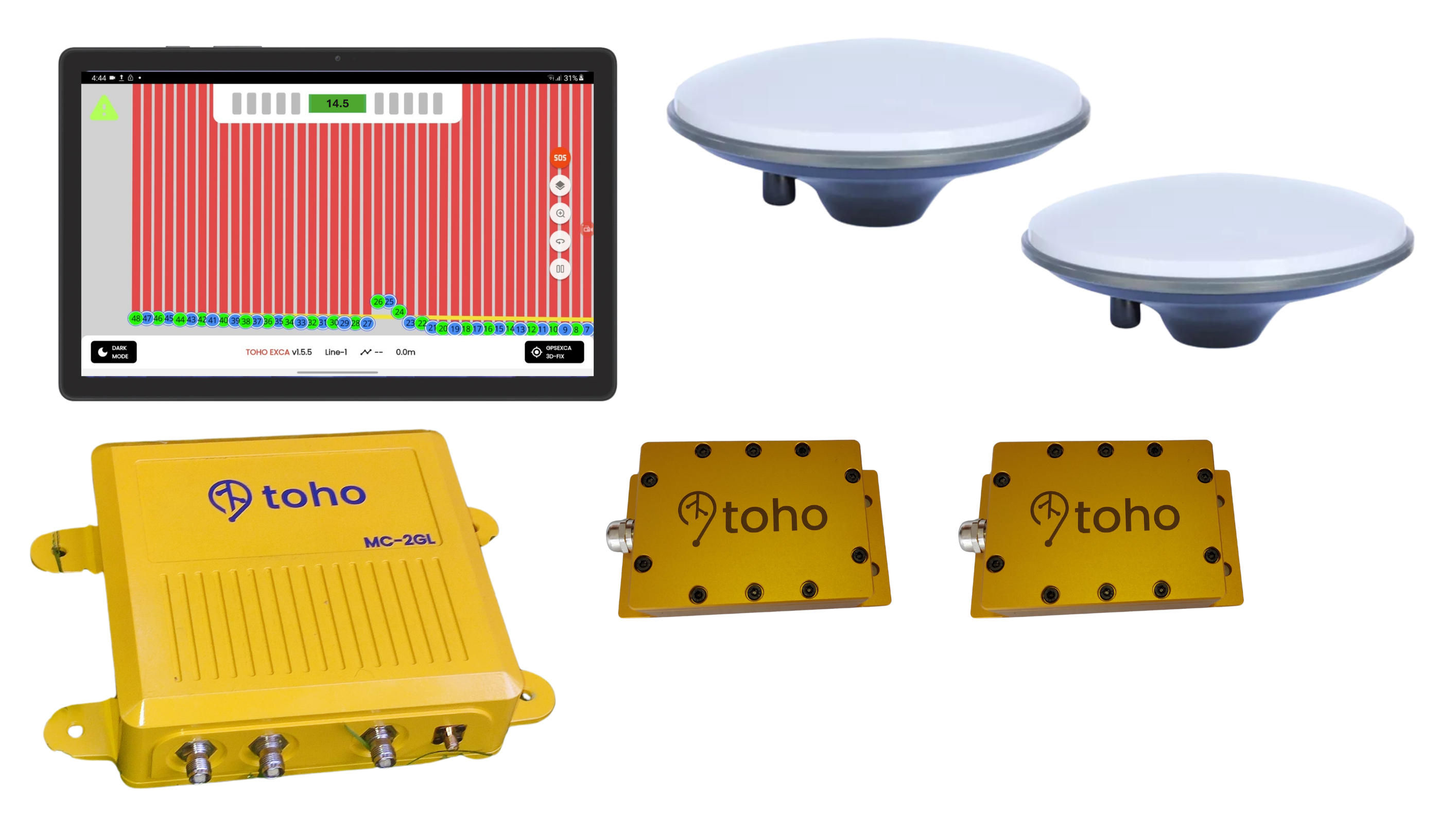 Toho GPS Excavator Guidance System for Forestry and Agriculture Operations kit